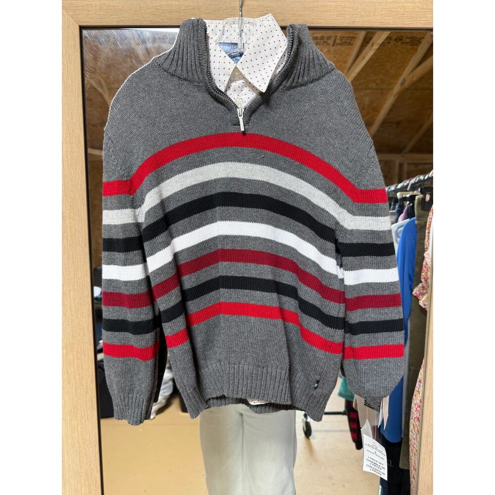 Nautica Boy’s Gray Sweater + Dress Shirt- Size 6